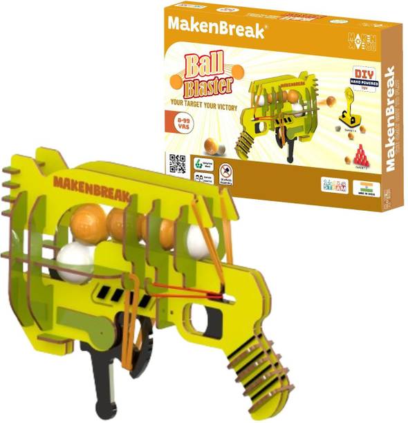 MAKENBREAK Ball Blaster |DIY STEM/STEAM Toy, Best Birthday Gift for Kid 8 years,Toy Gun Kit
