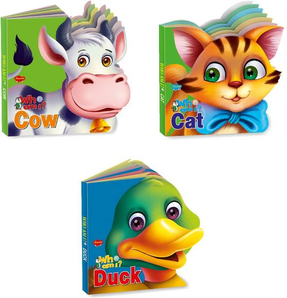 GO WOO Set Of 3 Who Am I Story Books Of Cat, Cow & Duck
