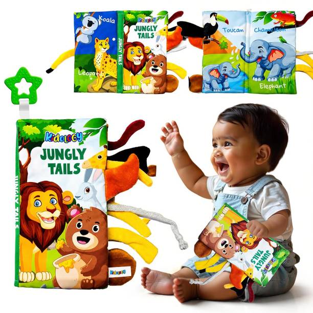 KIDOLOGY Baby Books 0-6 Months | High Contrast Tummy Time Sensory Touch & Feel Toy Gift