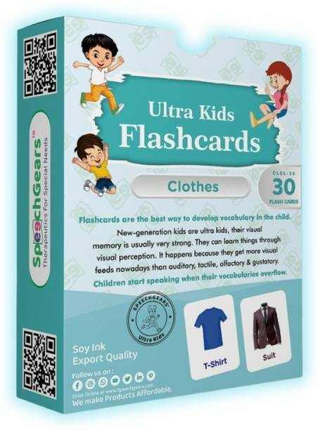 SpeechGears Clothes FlashCards for Early Learning Babies Kids Toddlers