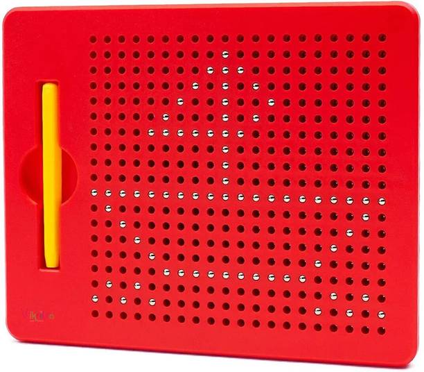 VikriDa Magnetic Drawing Board For Kids & Toddlers With Beads And Magnet Stylus Pen