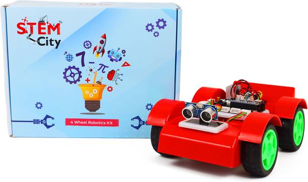 Stemcity 4 Wheel Robotics car Kit | DIY STEM Toy for Kids 8+ | Project Kit