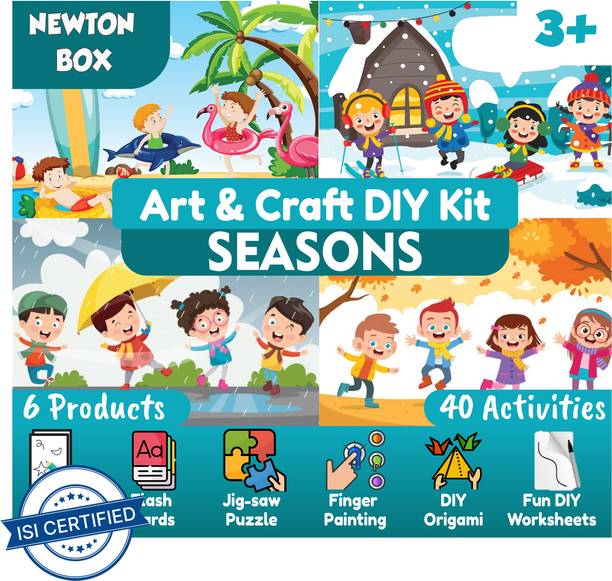 Little Olive "Newton Box 6 in 1 Art and Craft DIY Kit | Seasons Theme | 3 Years and above "