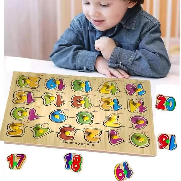 BOZICA Wooden Educational learning (0-20) number 1234 counting Numeric maths Puzzle