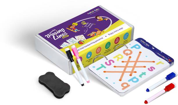 MUMMA MALL Reusable Tracing Lines Combo for Kids Handwriting Practice Kit with Markers