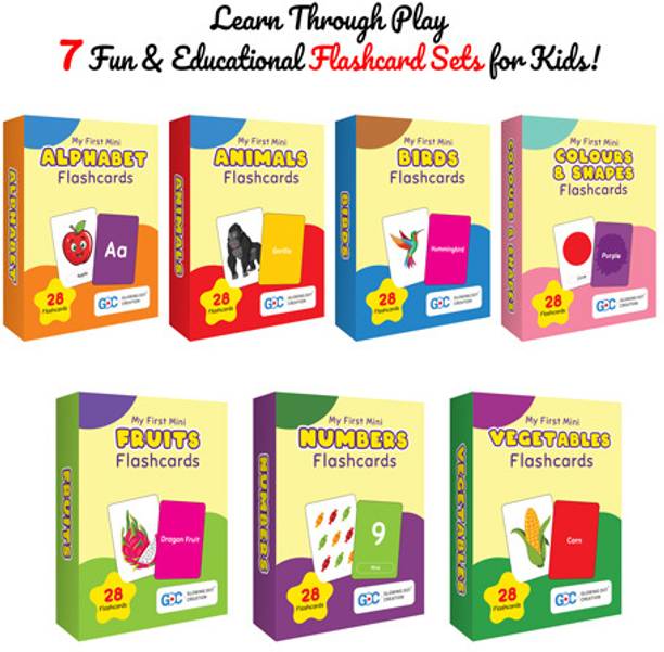 जीडीसी My First Flash Cards for Kids (Set of 7) : Learning & Educational Toy-196 Cards
