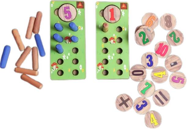 Triaph Wooden Number Peg Board for Kids