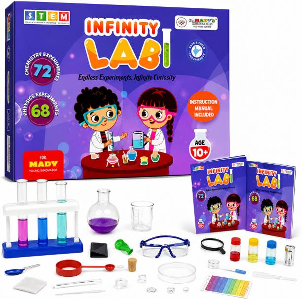 Dr. MADY'S INNOVATION Infinity Lab STEM Science Kit with 140+ DIY Physics & Chemistry Experiments