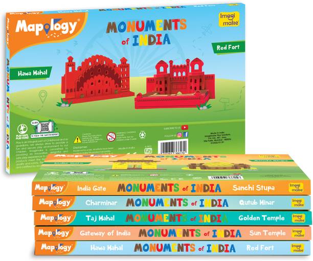 Imagimake Mapology Monuments Mini Set- Model Making- Assorted Design- Pack of 6- 5 Years+