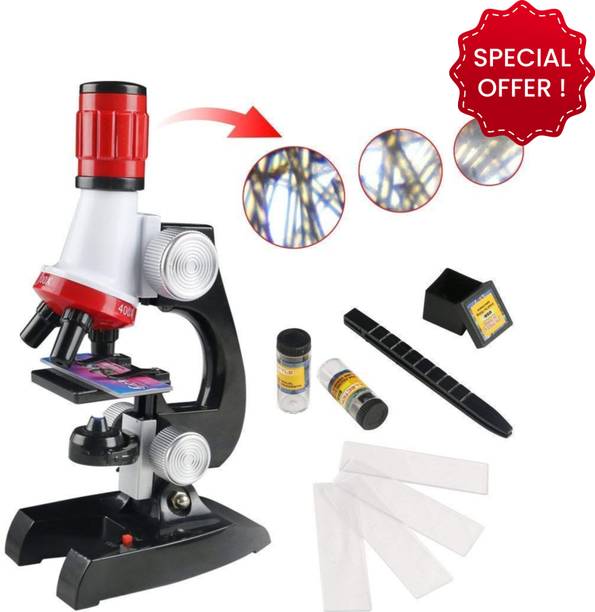 CountryLink Kids STEM Microscope Kit with LED Light Slides 1200X Zoom Learning Toy Set