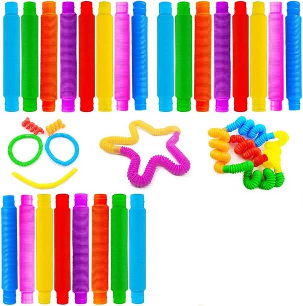 Aganta Pop Tubes Sensory Fidget Toy for Kids, Pack of 24 Tubes Educational Toy