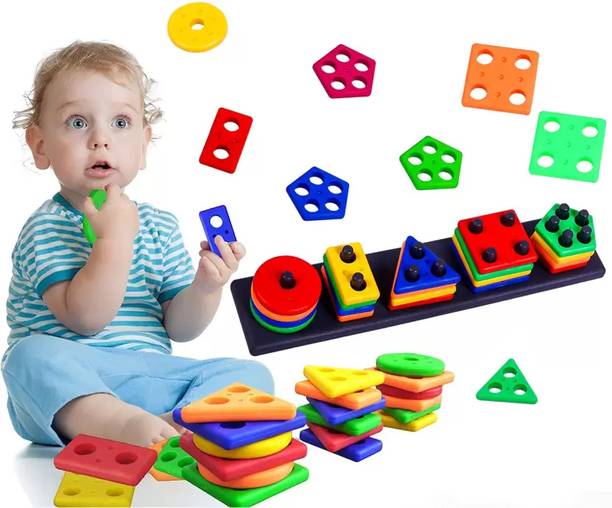 बोज़िका Learning Educational Geometric Color & Shape Sorter Puzzle