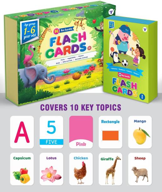 Target Publications Flash Cards for Kids | Combo Pack of 160 Non Tearable Cards | A to Z Alphabet, Numbers, Animals, Fruits, Vegetable, Flowers and Birds | Kids Learning with Fun | 1 - 6 Years | Early Childhood Education
