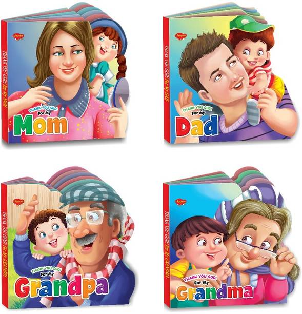 GO WOO Set Of 4 Thank You God Story Books Of My Grandpa, My Grandma,My Dad & My Mom