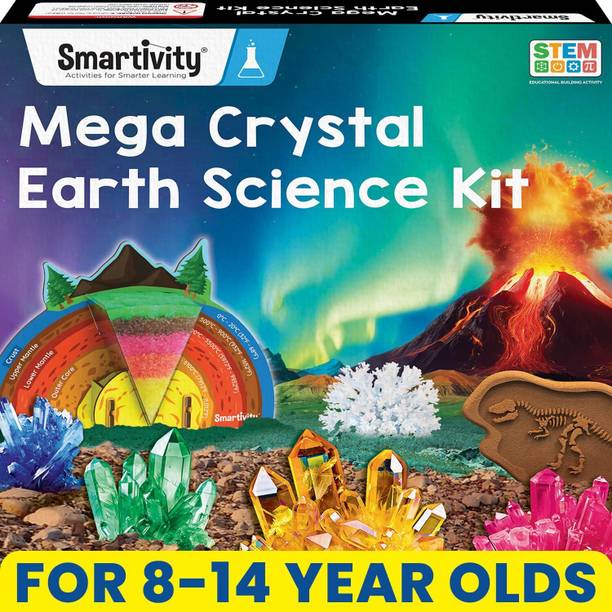 स्मार्टिविटी Mega Crystal Earth Science Kit for Boys & Girls Ages 8,9,10,11,12,13,14