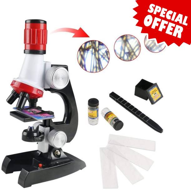 CountryLink Kids Microscope Set with LED Light Slides Tools 1200X Zoom STEM Learning Toy