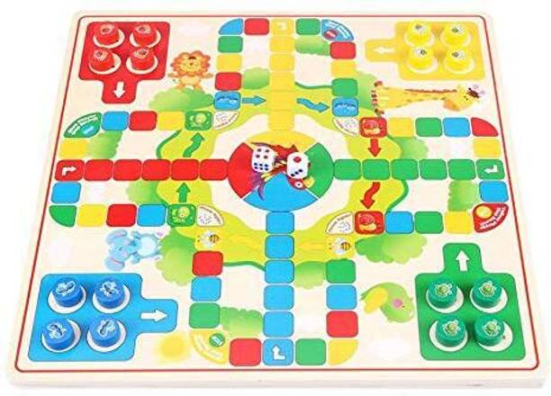 Rainbowstore Chinese Checker Board & Ludo 2 in 1 Premium Wooden Classic Board Game Educational Board Games