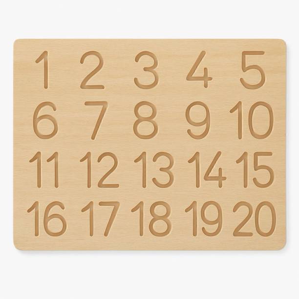 aavnam Wooden Number Learning Board for Kids - Tracing 1 to 20 Educational Toy