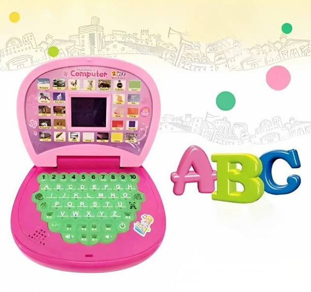 SARASI Cute Pink Laptop for Kids Computer Educational L...