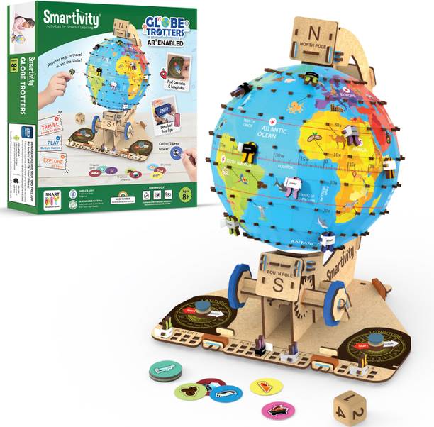 Smartivity Globe Trotters Augmented Reality STEM Educational DIY Fun Toy with Free App, Educational & Construction based Activity Game for Kids 8 to 14, Made in India