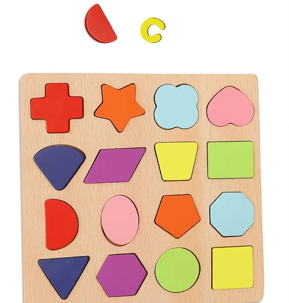 Easymart Baby Wooden Learning Educational Toy Shape Board for Kids (Multicolor)