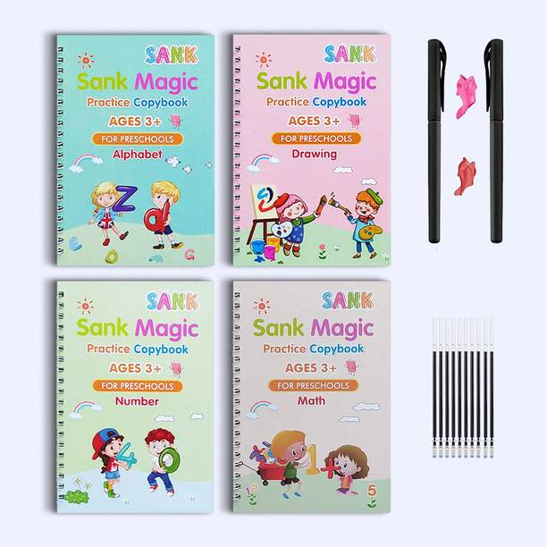 MUMMA MALL Sank Magic Practice Copybook for Ages 3+ Reusable Writing and Learning Set