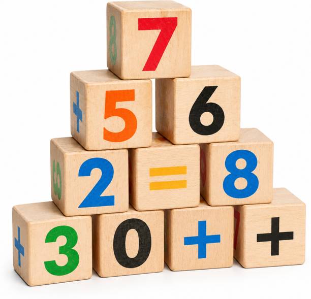 snigdh Wooden Number & Math Blocks for Kids | Montessori Learning Toy Set