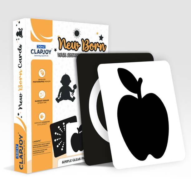 Clapjoy Black & White 20 Flash Cards for New Born Babies of Age 0-6 Months