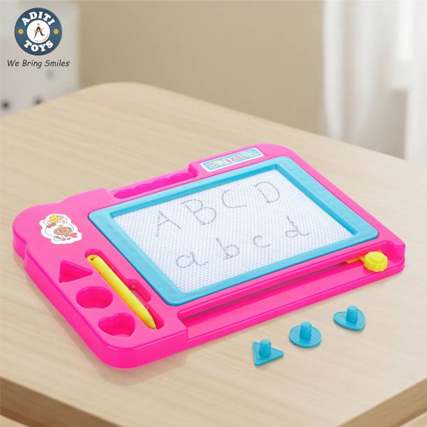 Aditi Toys Plastic Magnetic Slate for Kids, Easy to Write & Erase Drawing Doodle Board
