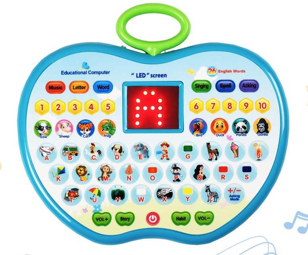 टॉयको Mini Learning Pad Toy with LED Display, Music, Alphabets, Numbers & Animals