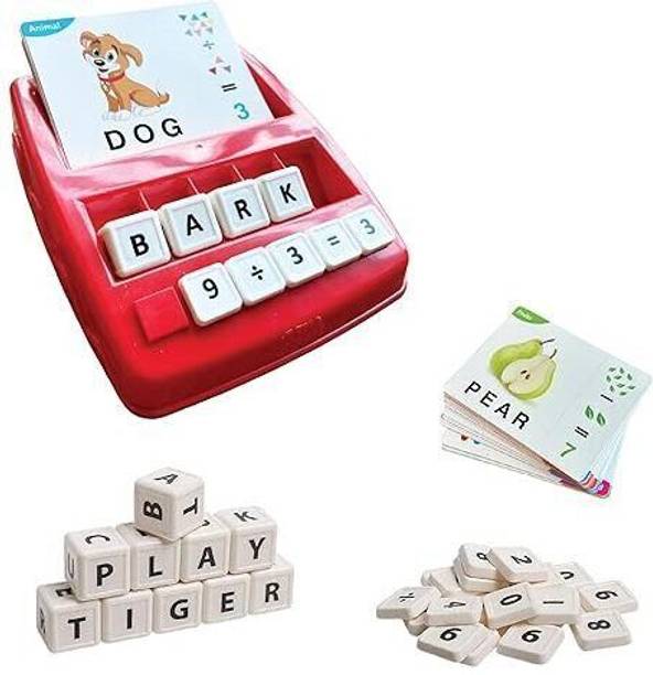 Loveson Toys Education Game 2 IN 1,Spelling & Mathematics Game for Kids with Flash Cards
