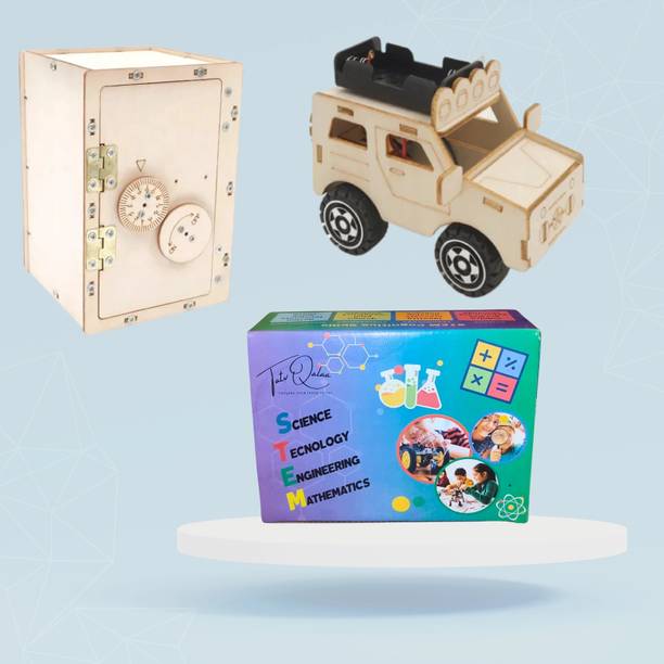 TATV QALAA Locker and Jeep STEM Projects for Kids, 3D Puzzles, DIY Toys (Working Model)