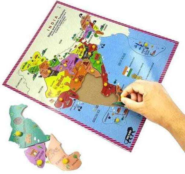 बोज़िका India Map States & capital Jigsaw Puzzles Educational /Learning Toys for kids