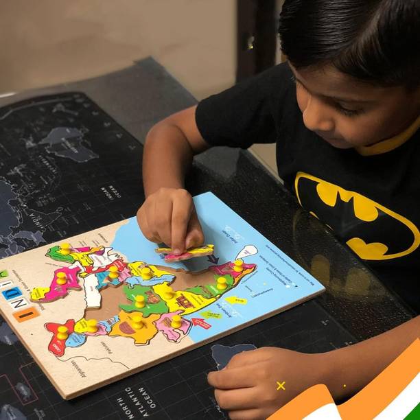 GAMLOID India Map States & capital Jigsaw Puzzles Educational /Learning Toys for kids