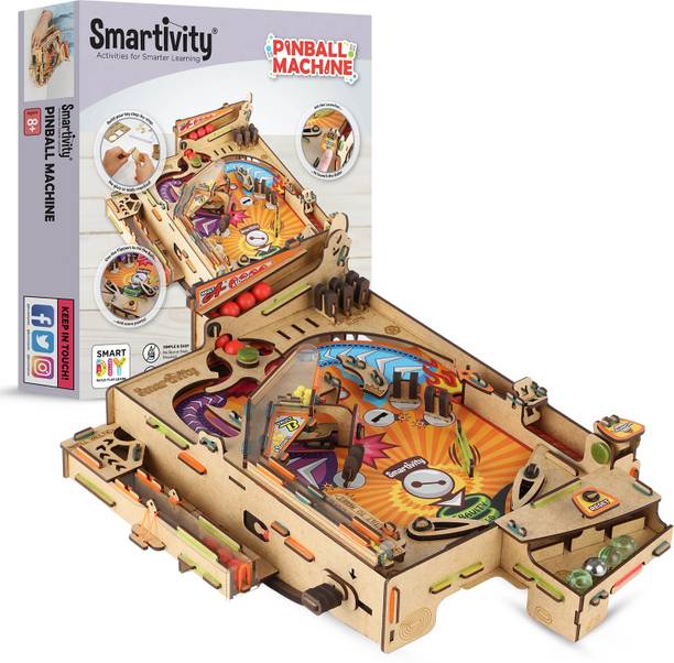 Smartivity Pinball Machine STEM DIY Fun Toy, Educational & Construction based Activity Game Kit for Kids 8 to 14, Best Gift for Boys & Girls, Learn Science Engineering Project, Made in India, By IIT Delhi Alumni