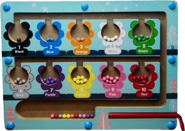 VAATHSALYA'S Wooden Magnetic Colour & Number Sorting Maze Puzzle Game Educational Toys