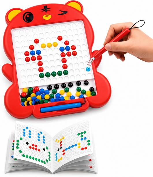 Little B Cat Shape Magnetic Drawing Board Toy with Color Beads & Pen for Kids.