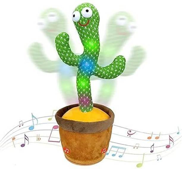 GENZ Dancing Cactus Toy with LED Lights, Voice Repeat & Recording for Kids