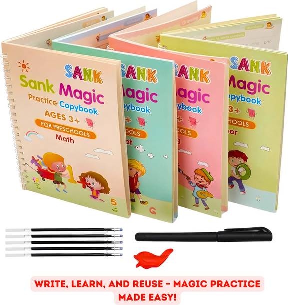 KiKi Toys Magic Practice Copybook for Kids Reusable Handwriting & Drawing Book