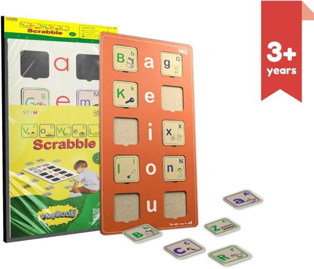 MAKENBREAK Vowel Scrabble|STEM/STEAM Junior Toys for Kids 4+ yrs, English Vocabulary Build