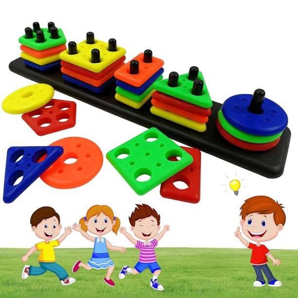 GAMLOID Geometric Shape Sorting & Stacking Toy For Toddlers Early Learning & Playing