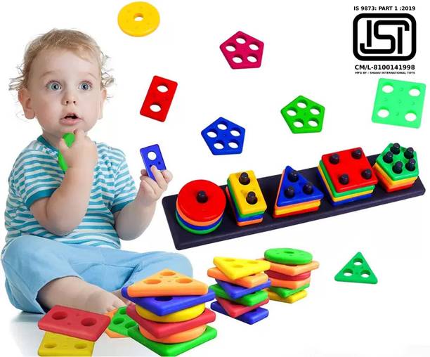 BOZICA Learning Educational Geometric Color & Shape Sorter Puzzle