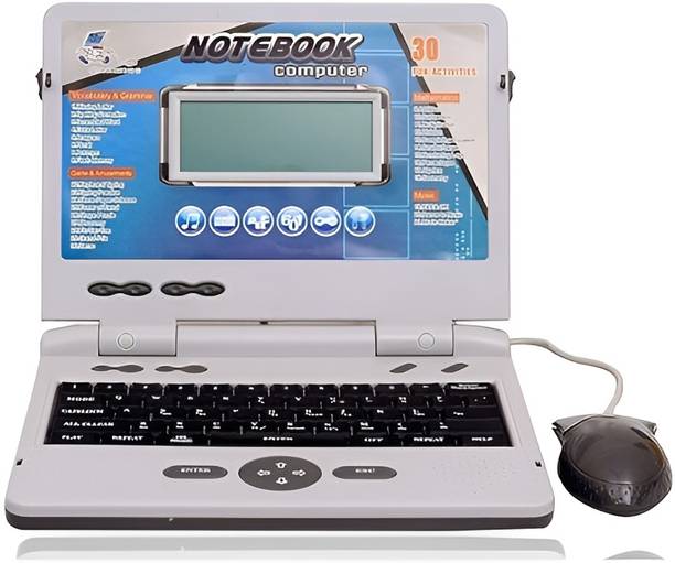 BIYALI Kids Educational Learning Laptop Toy with Mouse | 30 Activity Notebook