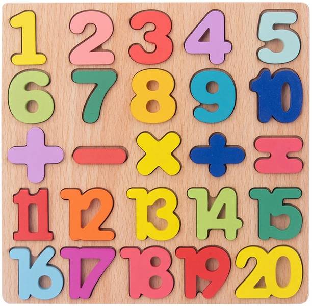 WEDELIGHT Wooden Educational Number and Math Learning Puzzle Board Toys for Kids