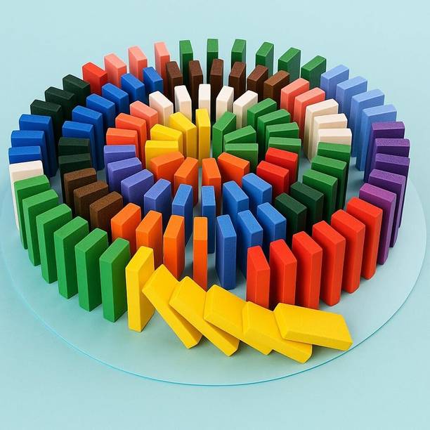 TOOBIL Top Selling Kids Wooden Balancing Building Blocks & Real Domino Run Game-120pcs