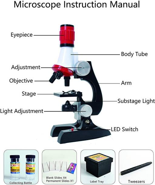 ज़ुउलुज़र्स Microscope Educational Toy Microscope for Kids Learning Gadgets Science Kit