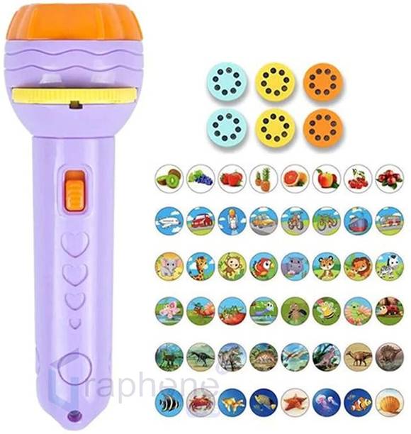 saifiji toyzone Mini 3 Slides 24 Pattern Projector Flashlight Torch Kids Projection Torch Story