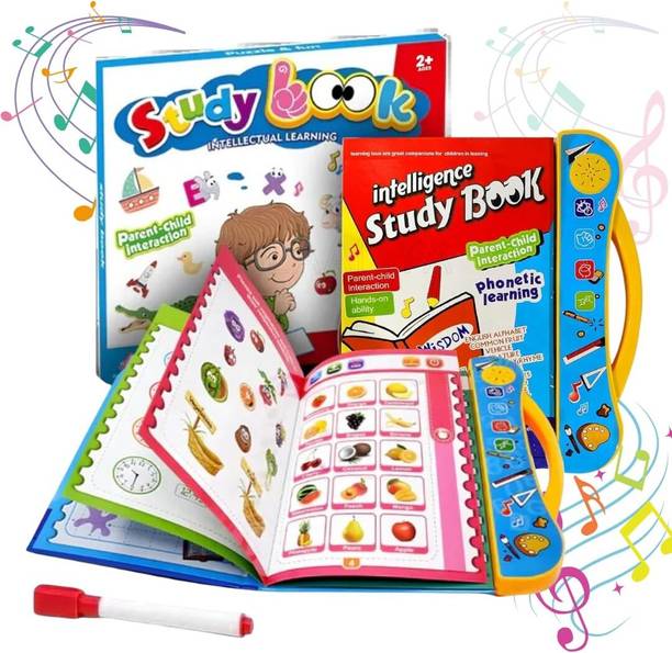 FUNBOX Musical Learning Study Book - Intelligence Book With Numbers,Letters & Poem-Kids