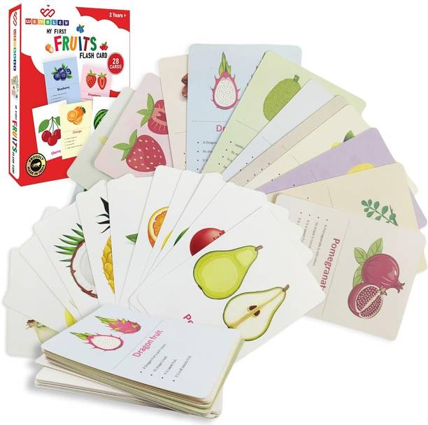Wembley Flash Card Educational Montessori Learning Toy For Kid Fruits Set of 28 Cards
