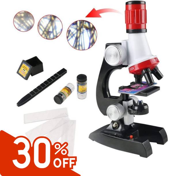 CountryLink Beginner Kids Microscope Kit with Slides Tools 1200X Zoom Science Toy Set